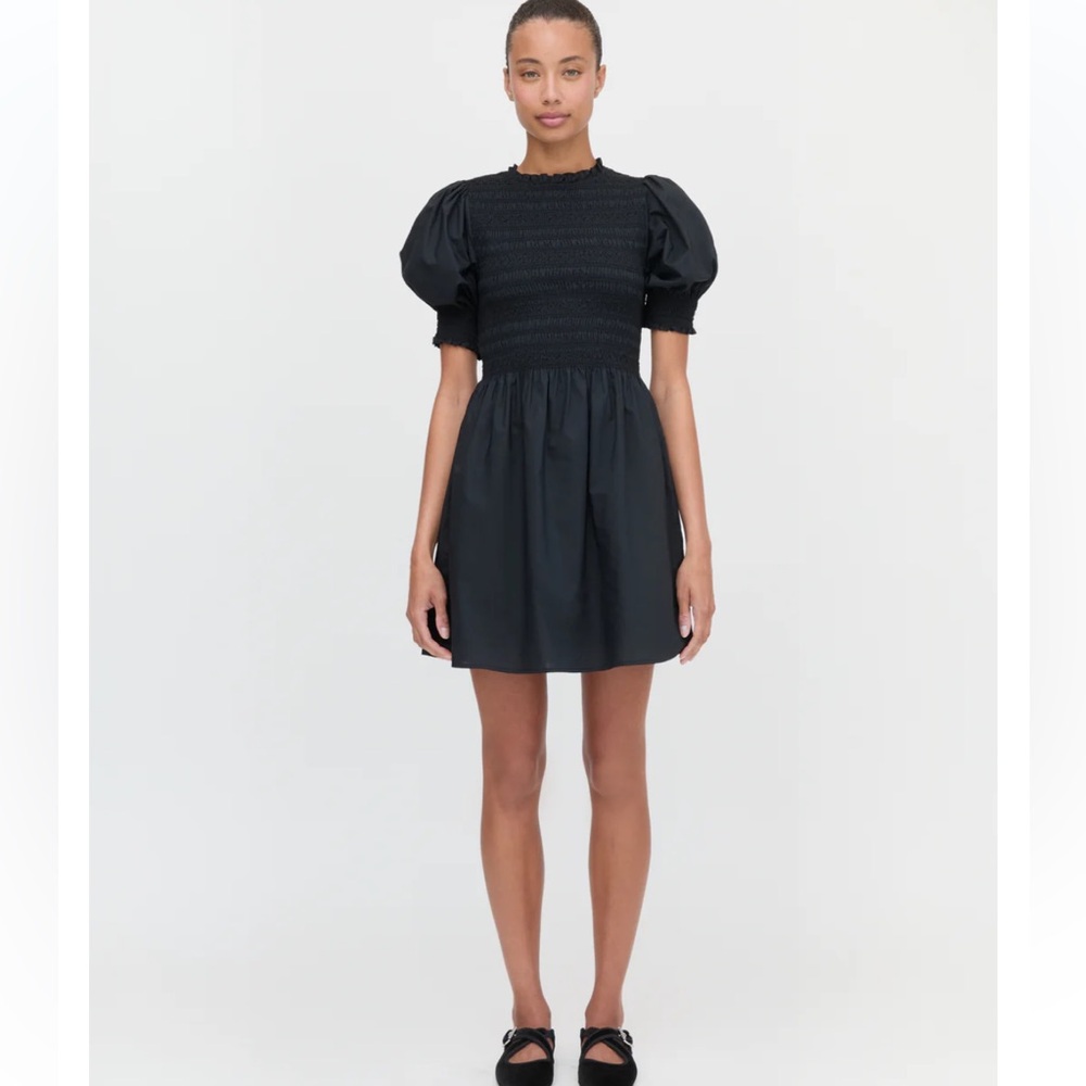 Hill house home the vivi nap dress nwt xl black cotton smocked mini dress
